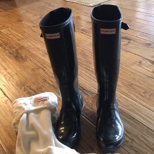 Hunter black boots